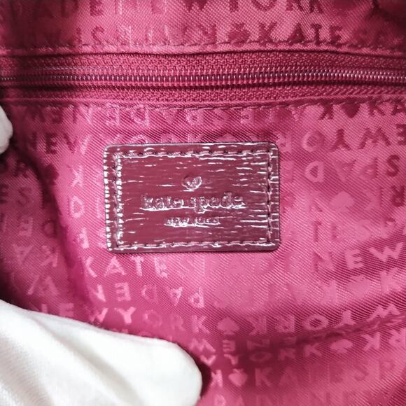 Kate Spade Plum Purple Patent Leather Top Handle Zipper Satchel Shoulder Bag - Picture 16 of 16